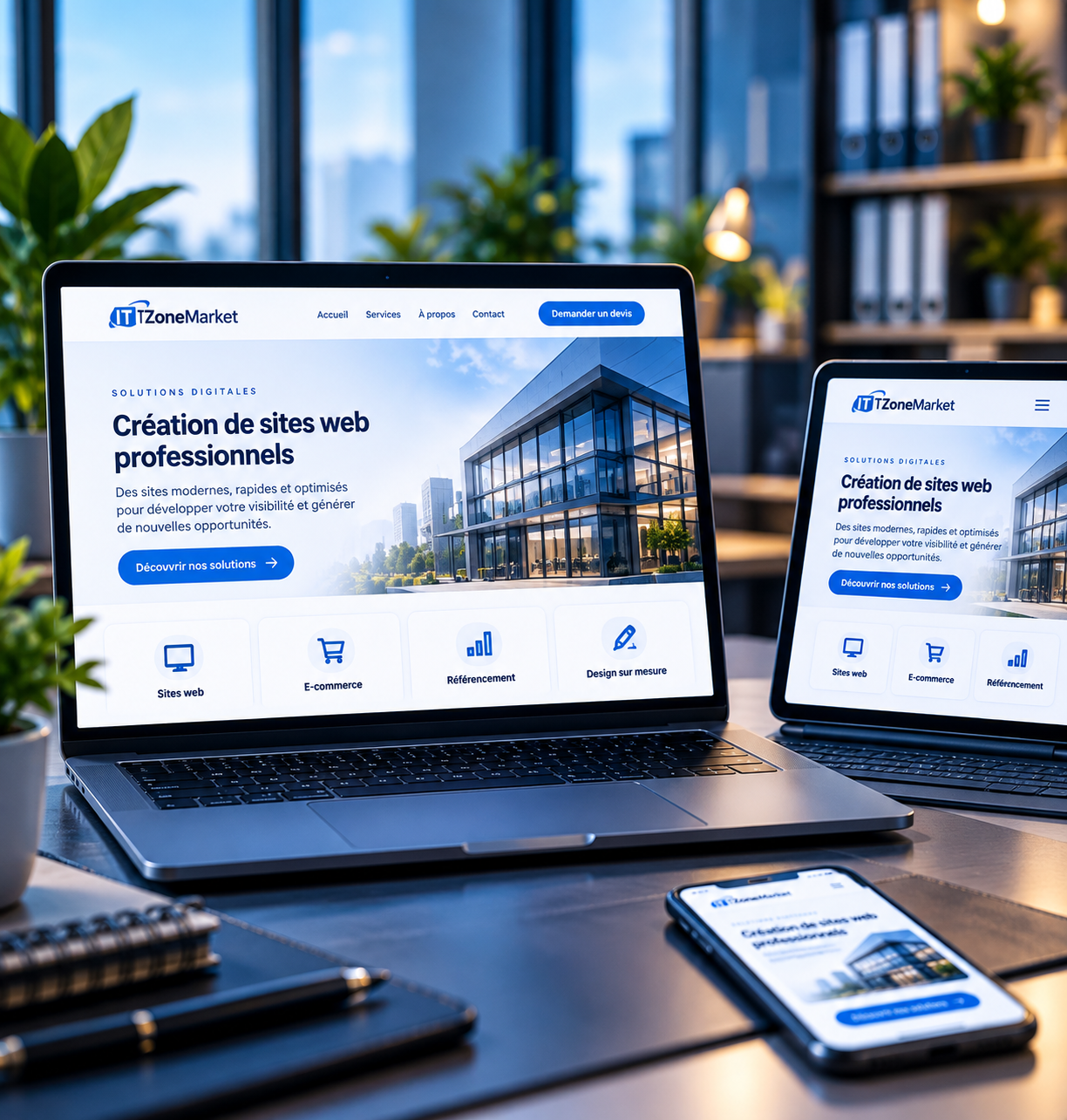 Création de sites web professionnels par IT Zone Market
